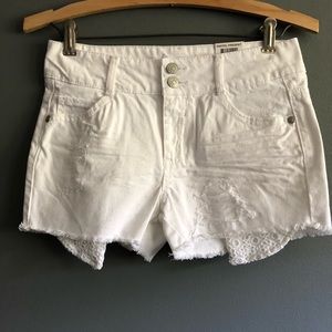 Epic Threads Girls Distressed White Denim Shorts
